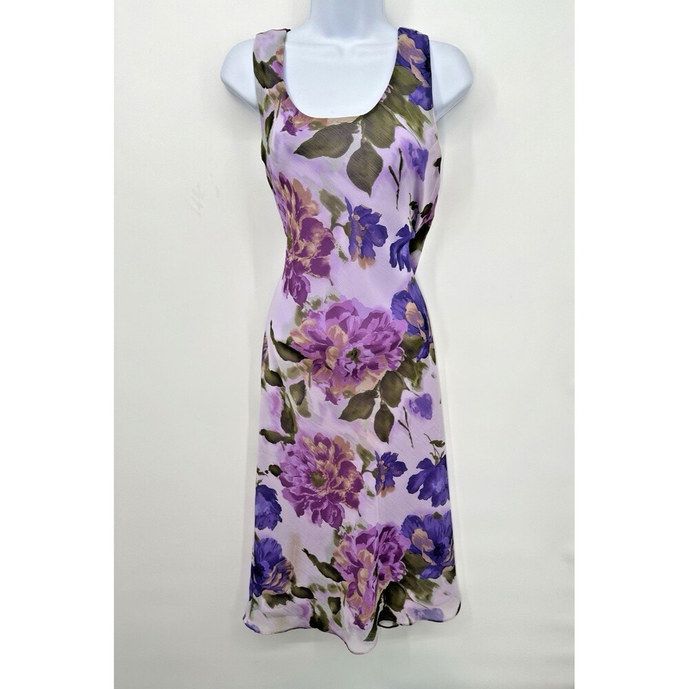Studio1 y2K lavender and purple chiffon floral maxi dress 10P good condition